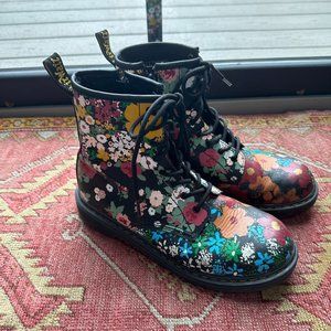 Doc Martens 1460 Pascal Floral Mash Up Leather Lace Up Combat Boots